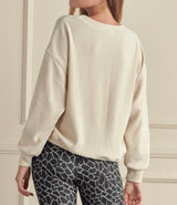 Shelly Cream Corduroy Long Sleeve Sweatshirt