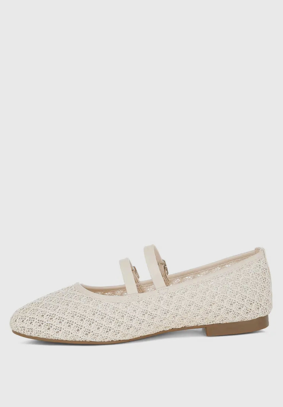 Warena Pin Buckle Strapped Ballerinas