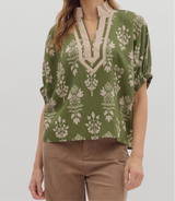 Kellie Print Dolman Top
