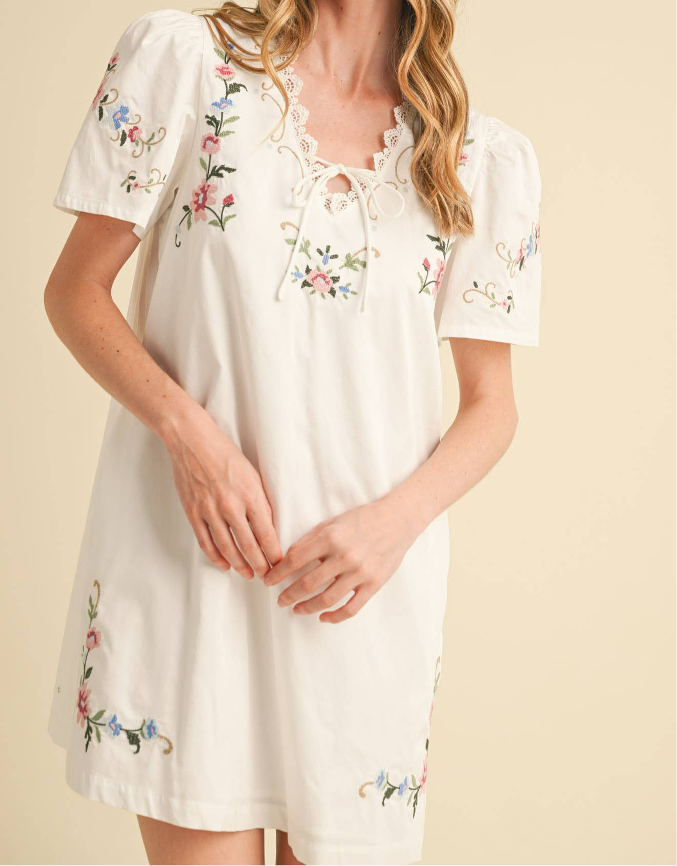 Amelia Floral Embroidered Dress