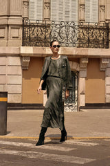 JR Pleated Satin Boxy Top