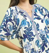 Alivia Navy Print Midi Dress