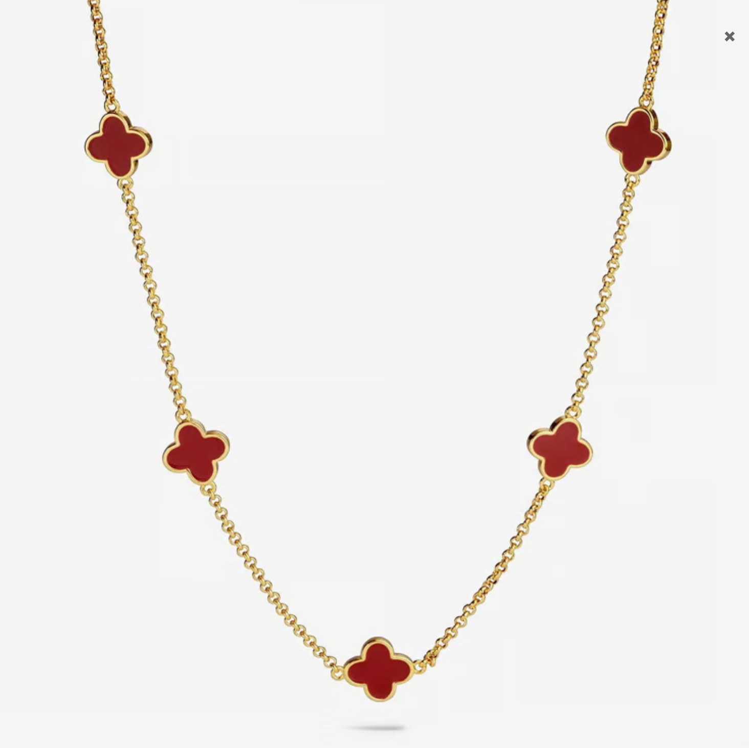 A Littles Signature Red Clover Necklace