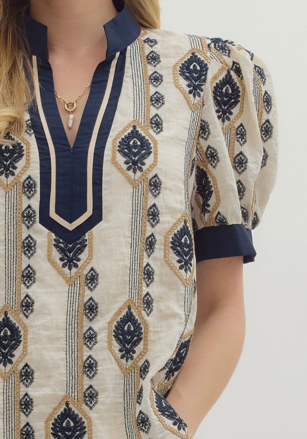 Benson Embroidered Abstract Top