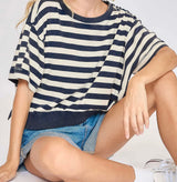 Hannah Navy Stripe Top