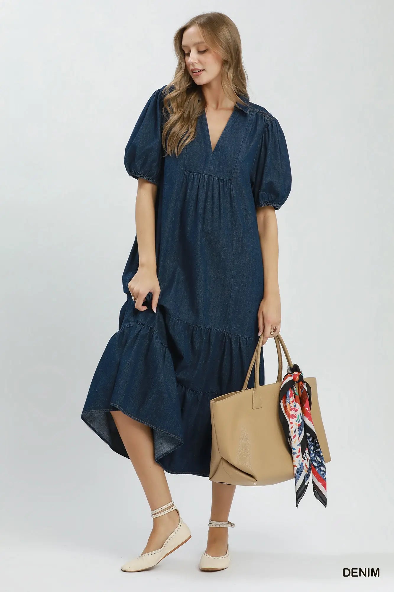 Cassie Denim Tiered Dress
