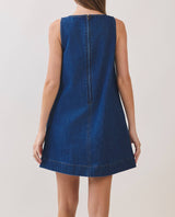 Levie Denim Shift Mini Dress
