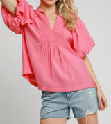 Camill Coral Pink Top