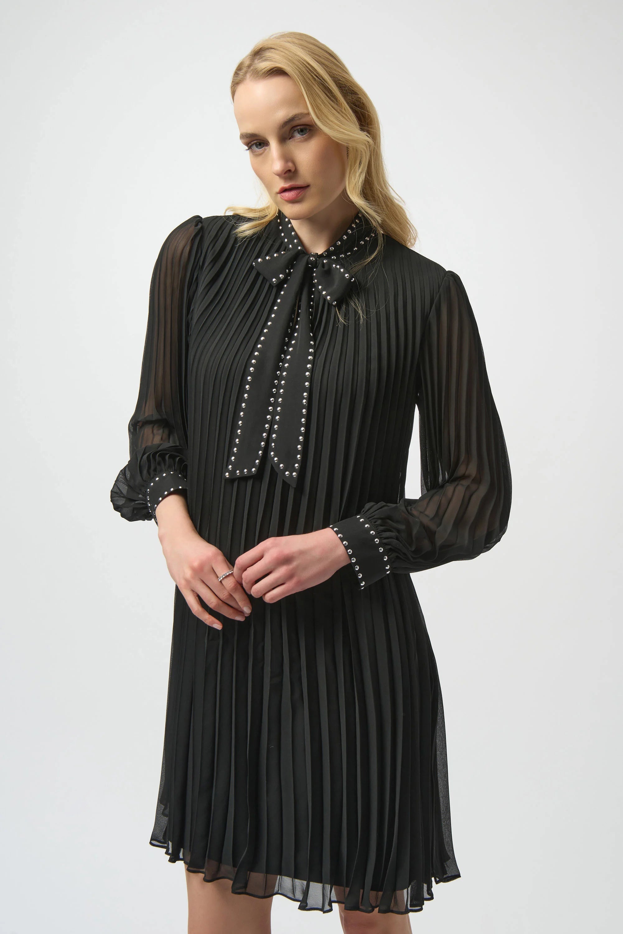 JR Pleated Chiffon A-Line Dress