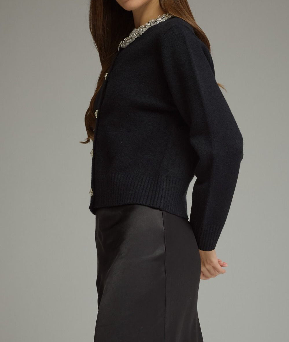 Jane Rhinestone Sweater Cardigan