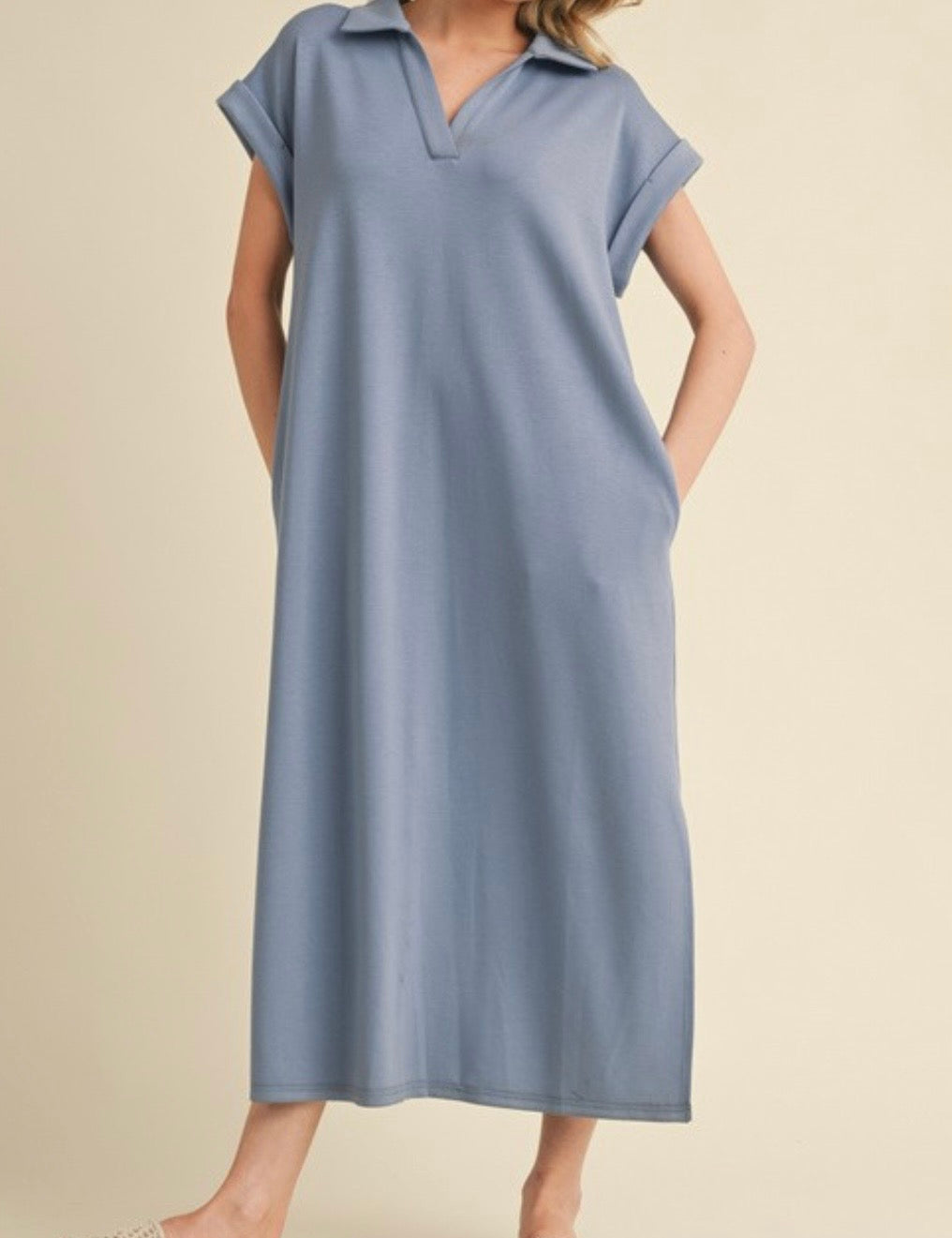 Braidey Light Blue Midi Dress