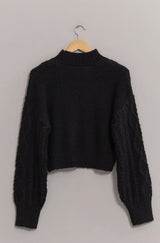 Black Calin Cable Knit Sweater