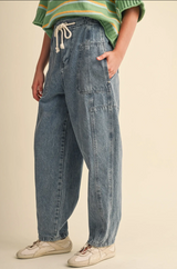Demi Denim Relaxed Tie Waist Pant