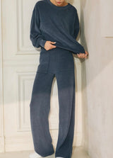 Dusty Ribbed Wide Leg Pant