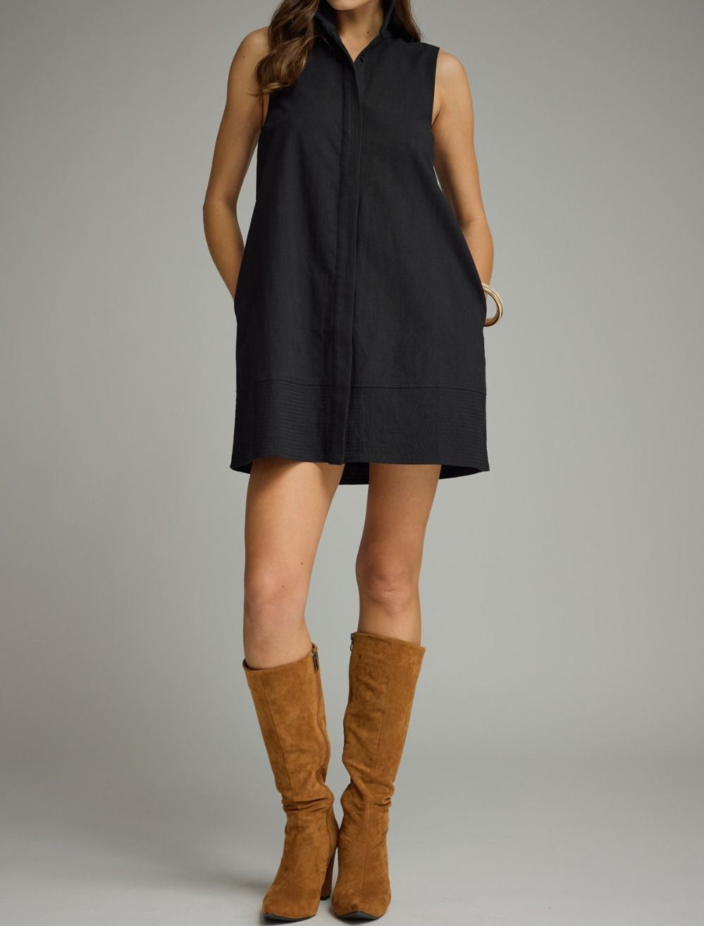 Elliot Stand Collar Sleeveless Dress