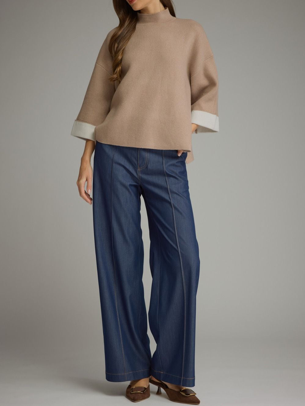 Chelsea Mock Neck 3/4 Sleeve Top