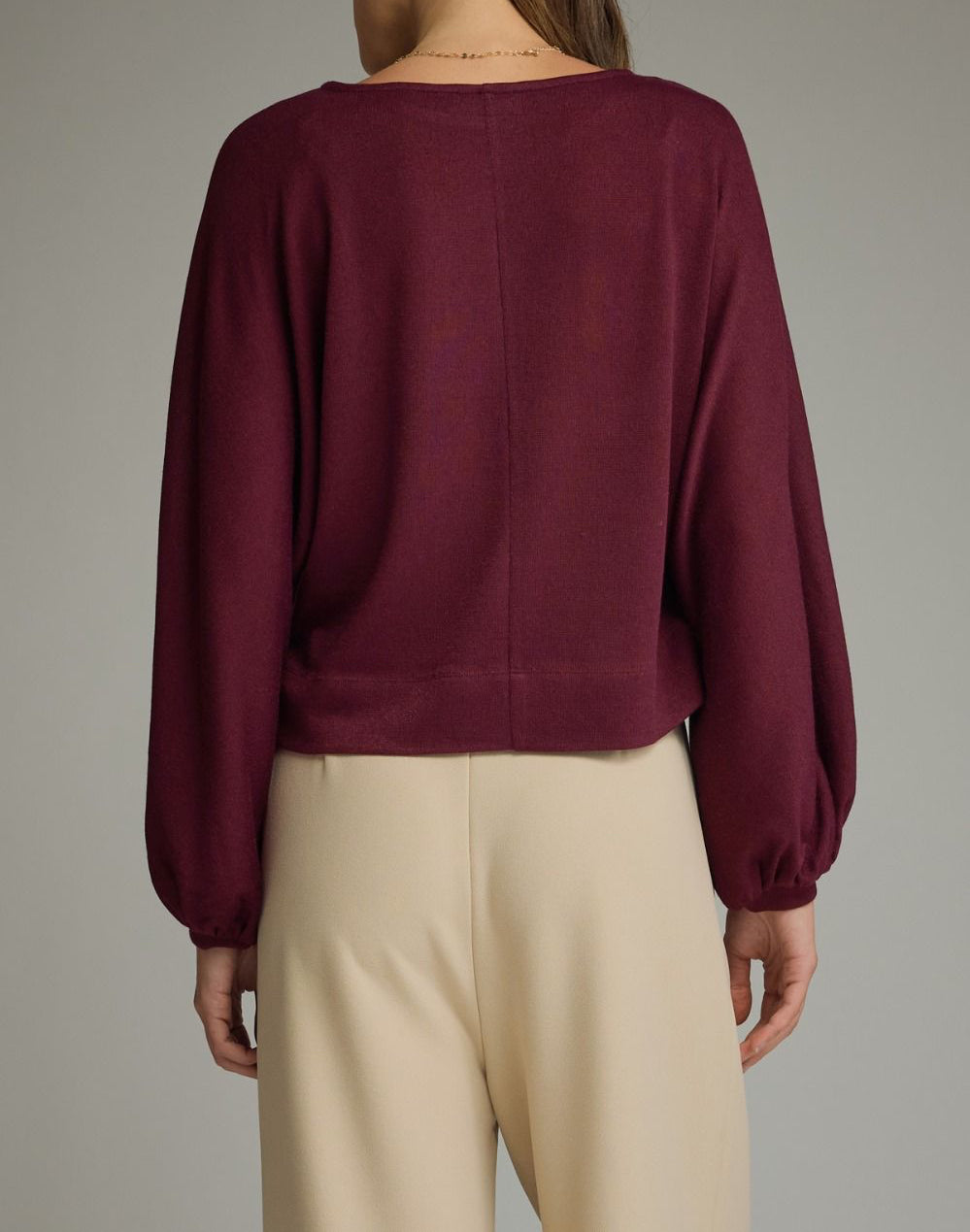 Jillian Burgundy Long Sleeve Top
