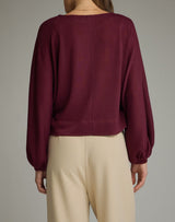Jillian Burgundy Long Sleeve Top