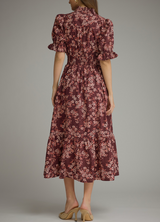 Willow Burgundy Floral Dress