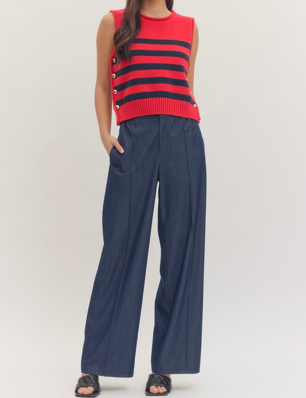 Jessie Striped Sweater Vest