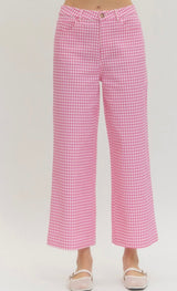 Joanie Gingham Straight Leg Pant