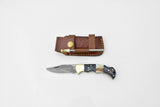 Damascus steel pocket knife Limited Run Black Diamond Wood and Stag Horn