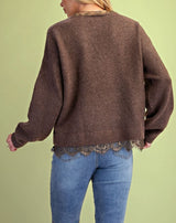 Dawson Brown Lace Detail Sweater
