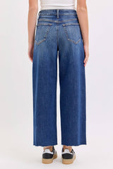 Lisa High Rise Crop Wide Leg with Raw Hem