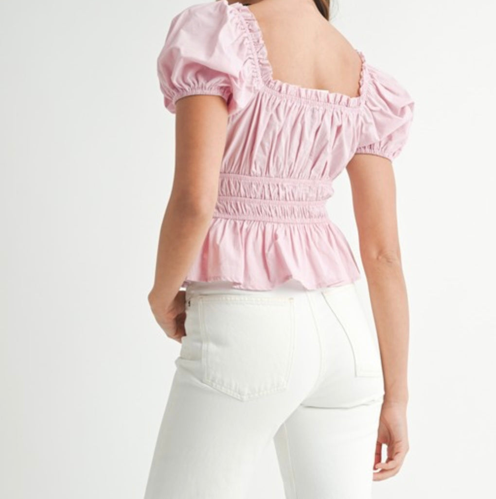 Mikkie Mauve Bow Blouse