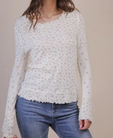 Dainty Blush Fitted Knit Top