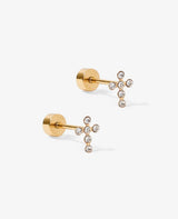 Linny&Co Clara Gold And Silver Cross Earrings