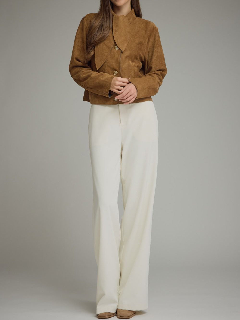 Ginger Brown Cropped Jacket