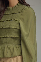 Charlotte Ruffle Mock Neck Top