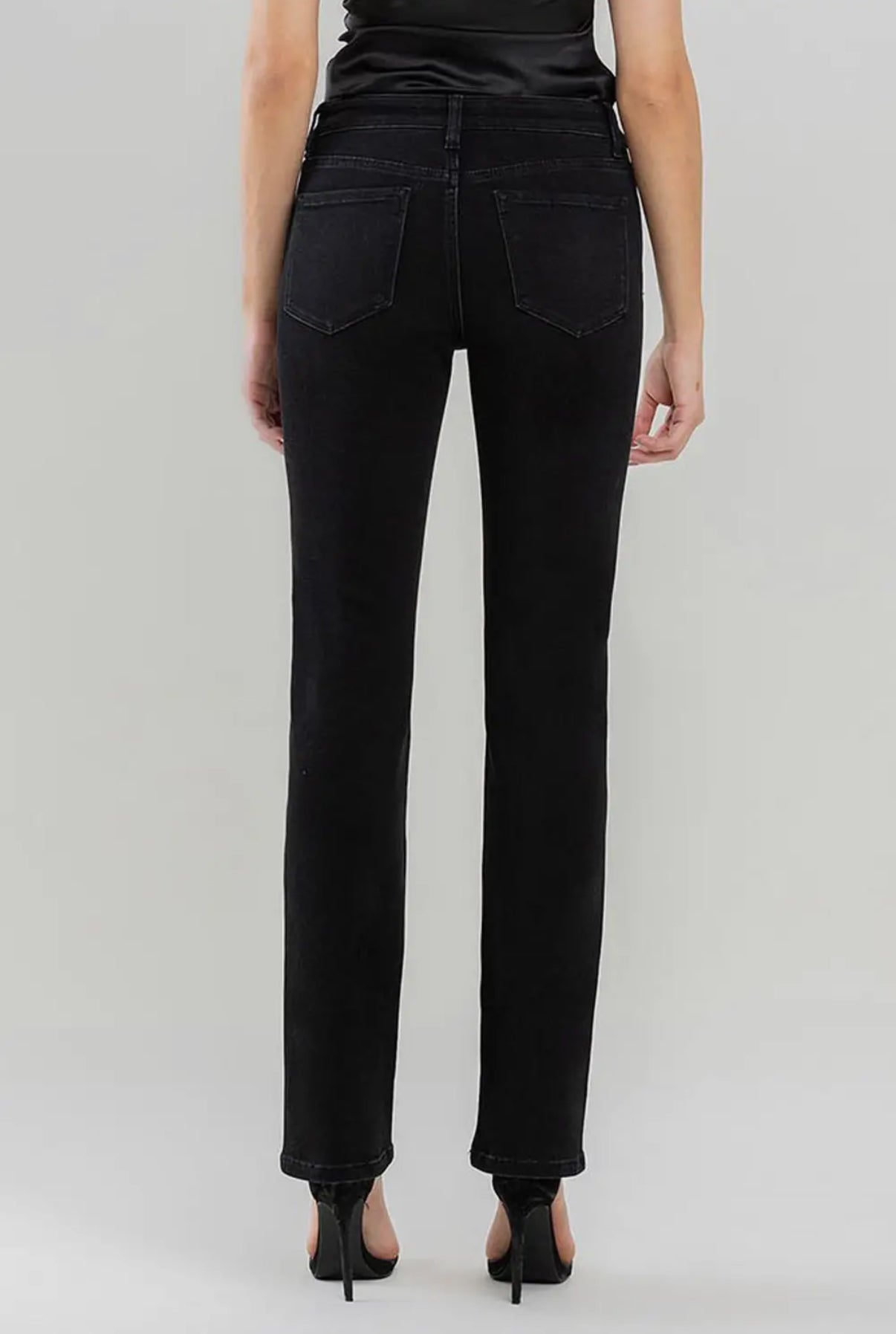 Mid Rise Black Vervet Jeans