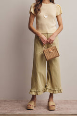 Lottie Wide Leg Ruffle Bottom Pant