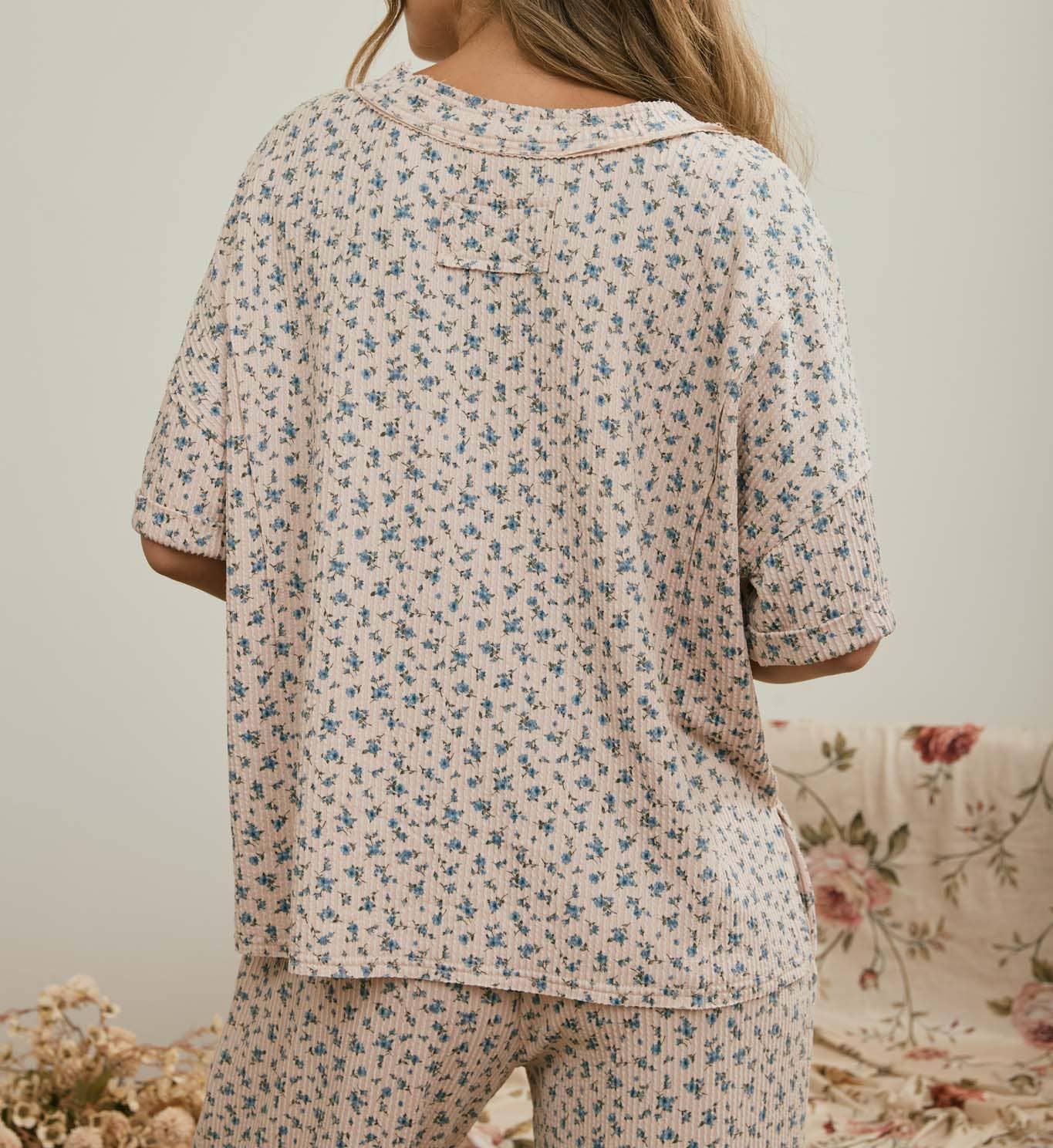 Ditsy Floral Ribbed Top