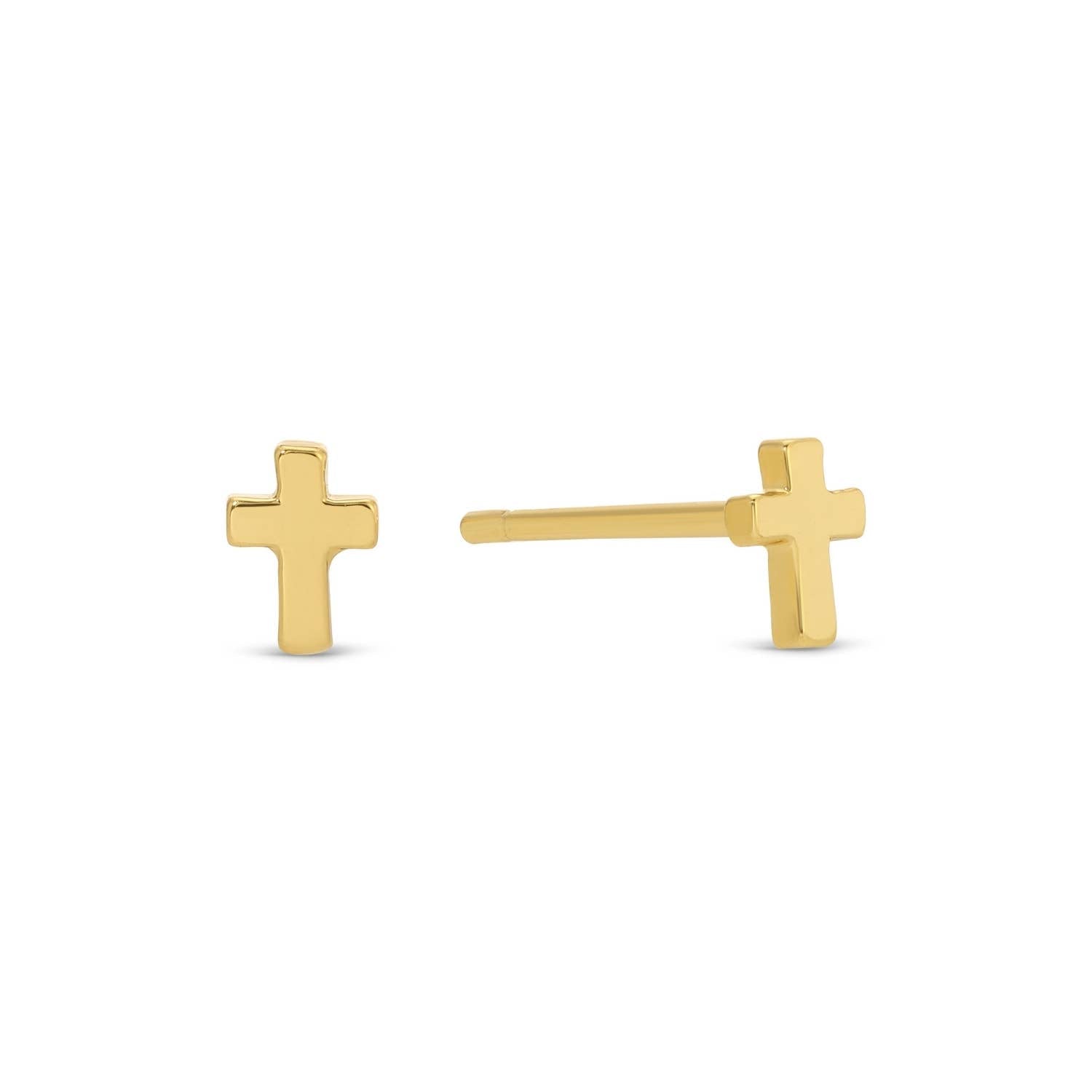 Gold Small Cross Studs
