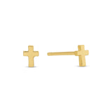Gold Small Cross Studs