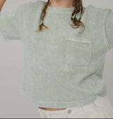 Melina Washed Ribbed Short Sleeve Tee