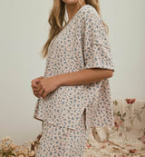 Ditsy Floral Ribbed Top
