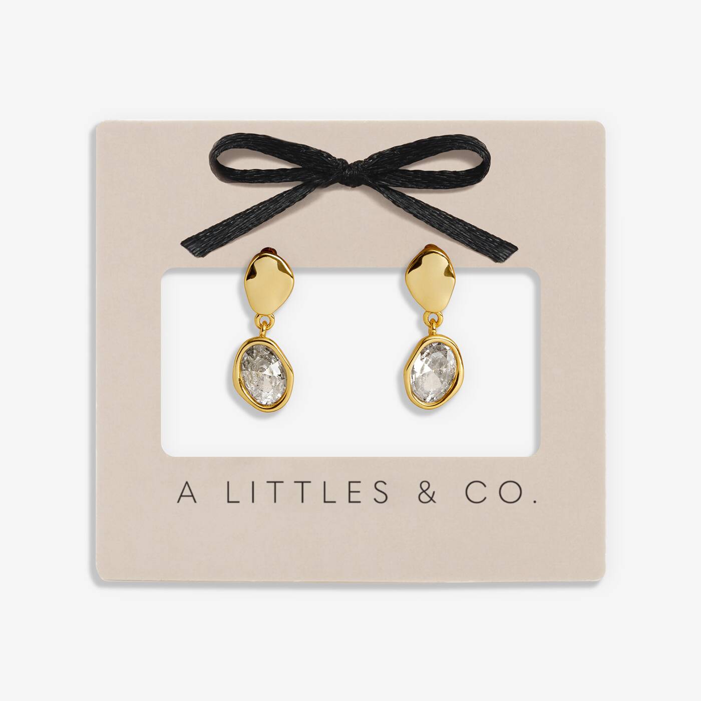 A Littles & Co Molten Cubic Zirconia Stud Earrings In Gold-Tone Plating