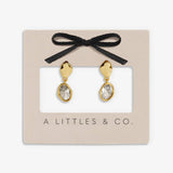 A Littles & Co Molten Cubic Zirconia Stud Earrings In Gold-Tone Plating