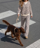 Leopard Drawstring Wide Leg Pant
