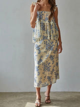 Emily Lemon And Blue Floral Top