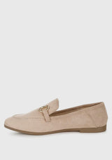 Kingsley Taupe Horsebit Embellished Loafers