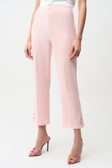 JR Silky Knit Crop Pull-On Pants With Gold Buttons