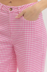 Joanie Gingham Straight Leg Pant