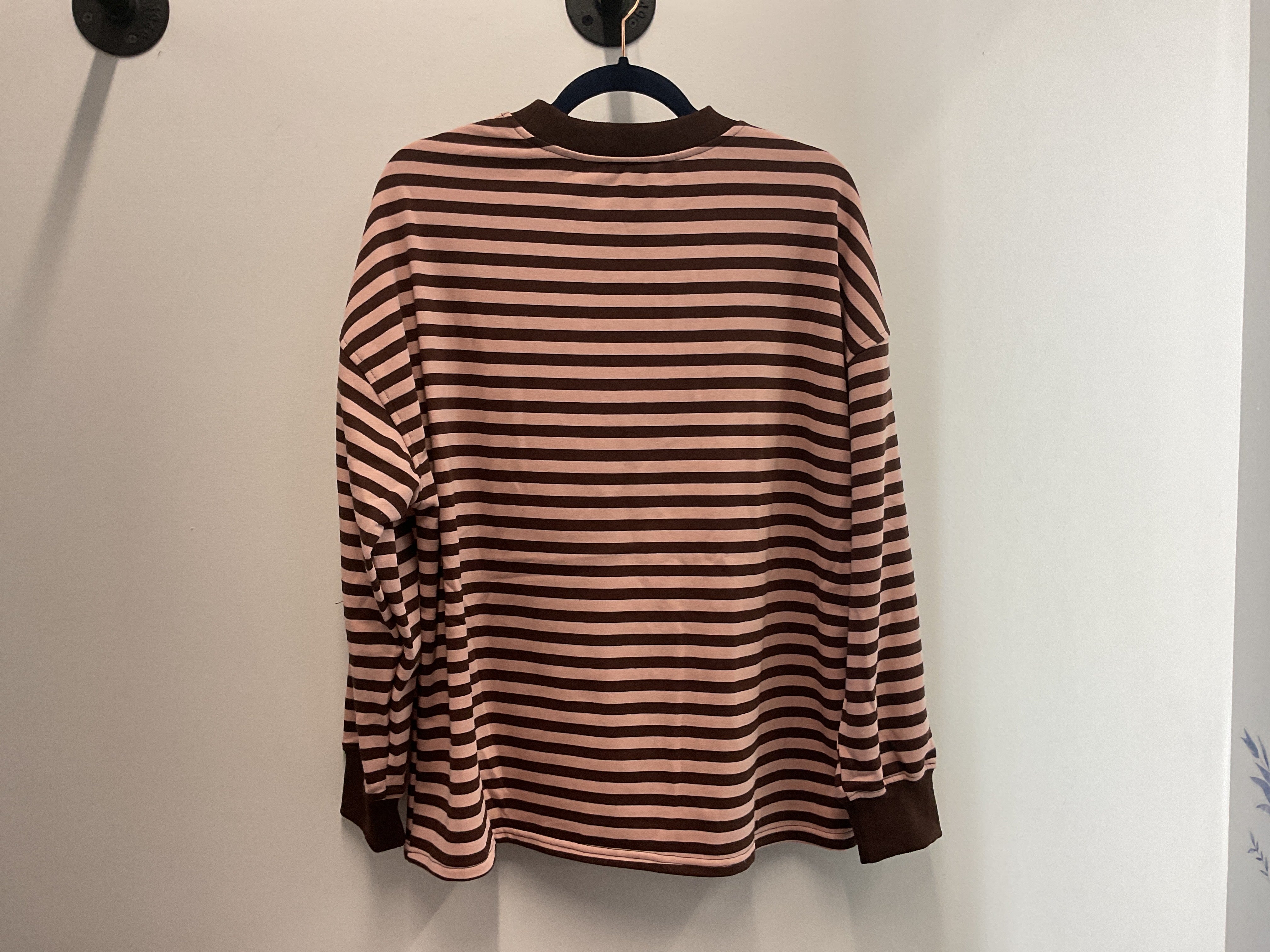 Kabee Pink & Brown Striped Sweatshirt