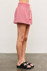 Shannon Stripe Drawstring Skort