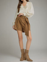 Molly Faux Suede Belted Shorts